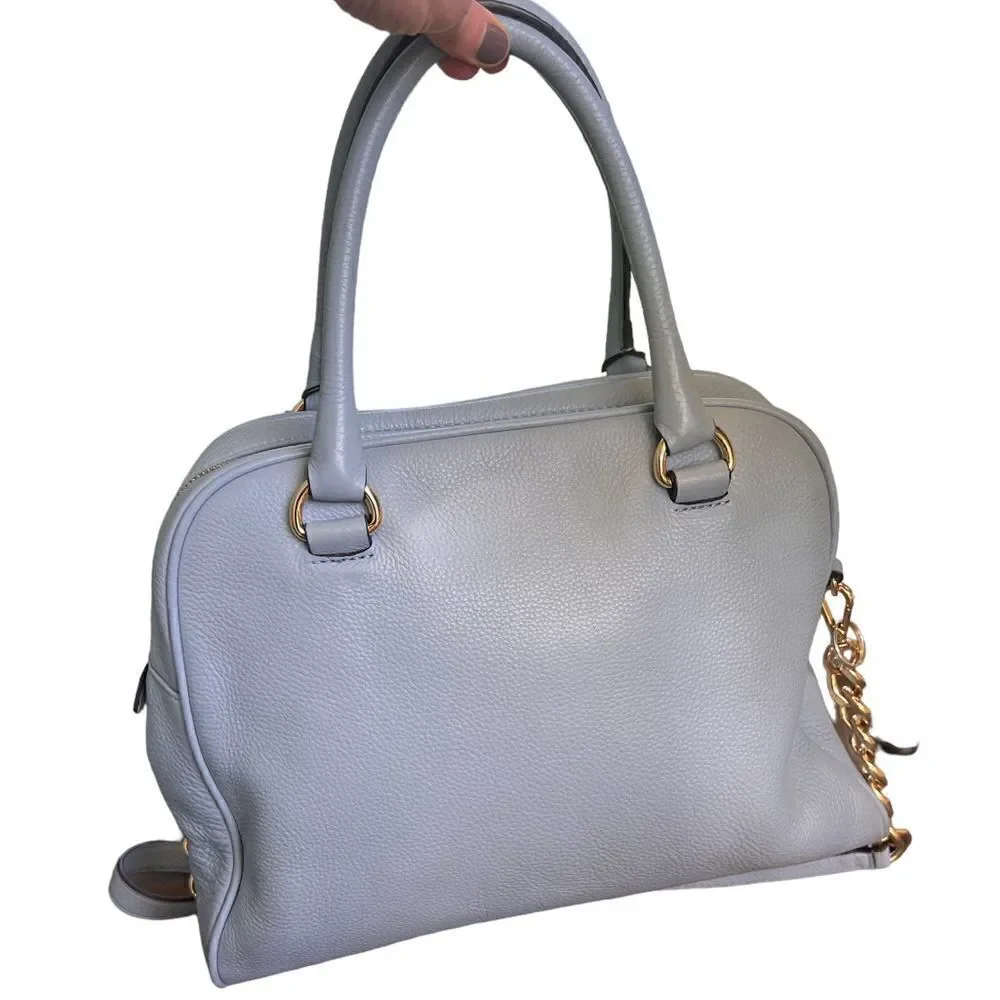 Michael Kors Knox Leather Large Satchel blue